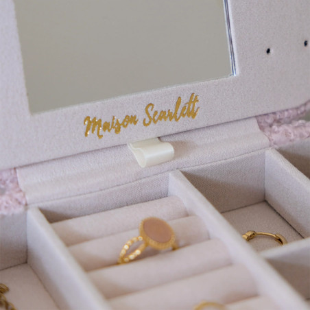 Maison Scarlett Brigitte Travel Jewelry Box Teddy Plush Rose
