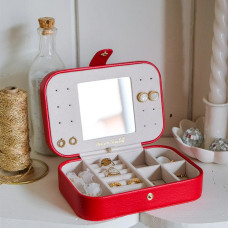Maison Scarlett Travel Jewelry Box Brigitte PU Red