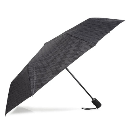 Isotoner Men's Folding Automatic X-TRA Solid Monogram Umbrella