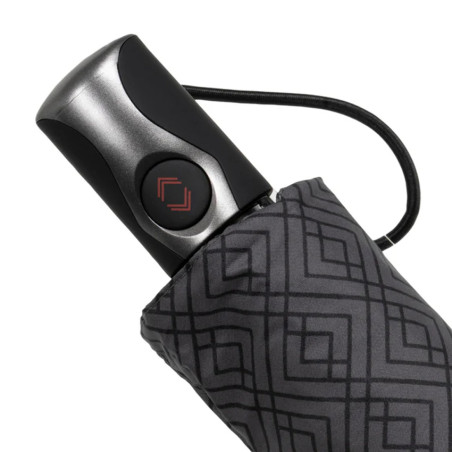 Isotoner Men's Folding Automatic X-TRA Solid Monogram Umbrella