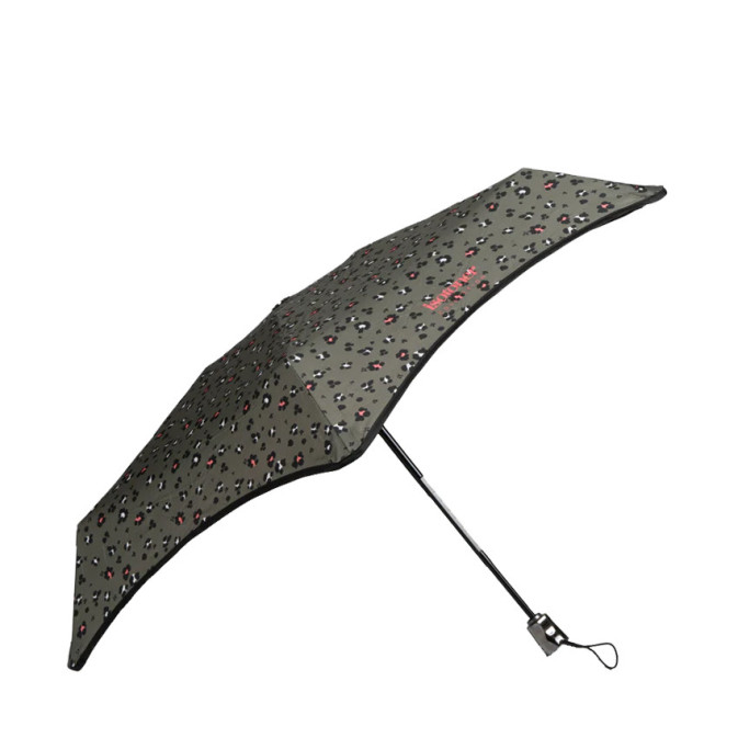 Isotoner X-Tra Solid Folding Leopard Khaki Umbrella