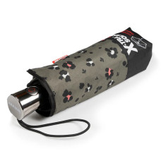Isotoner X-Tra Solid Folding Leopard Khaki Umbrella