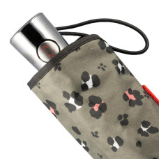 Isotoner X-Tra Solid Folding Leopard Khaki Umbrella