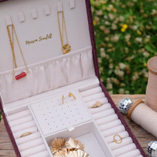Maison Scarlett Anne Boite A Bijoux En Lin Bordeaux 5