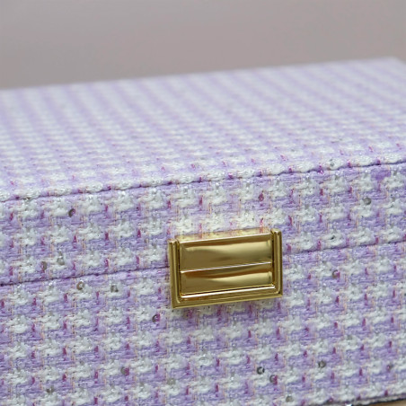 Maison Scarlett Boîte à Bijoux Denise En Pied De Poule Mauve 10