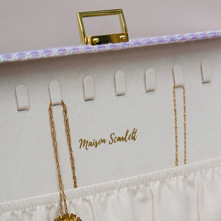 Maison Scarlett Boîte à Bijoux Denise En Pied De Poule Mauve 11