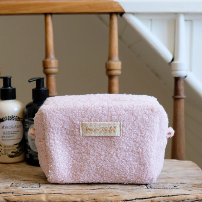 Maison Scarlett Charlotte S Size Teddy Rose Makeup Bag