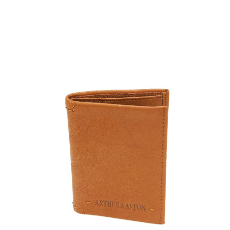 Arthur Et Aston Johany Small Card Holder in Cognac Leather