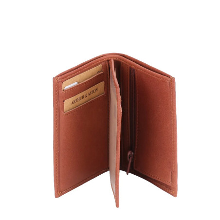 Arthur Et Aston Johany Small Wallet in Cognac Leather
