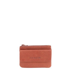 Arthur Et Aston Johany Zippered Wallet In Cognac Leather