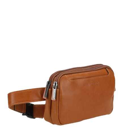 Arthur & Aston Léon Cognac Leather Banana Bag