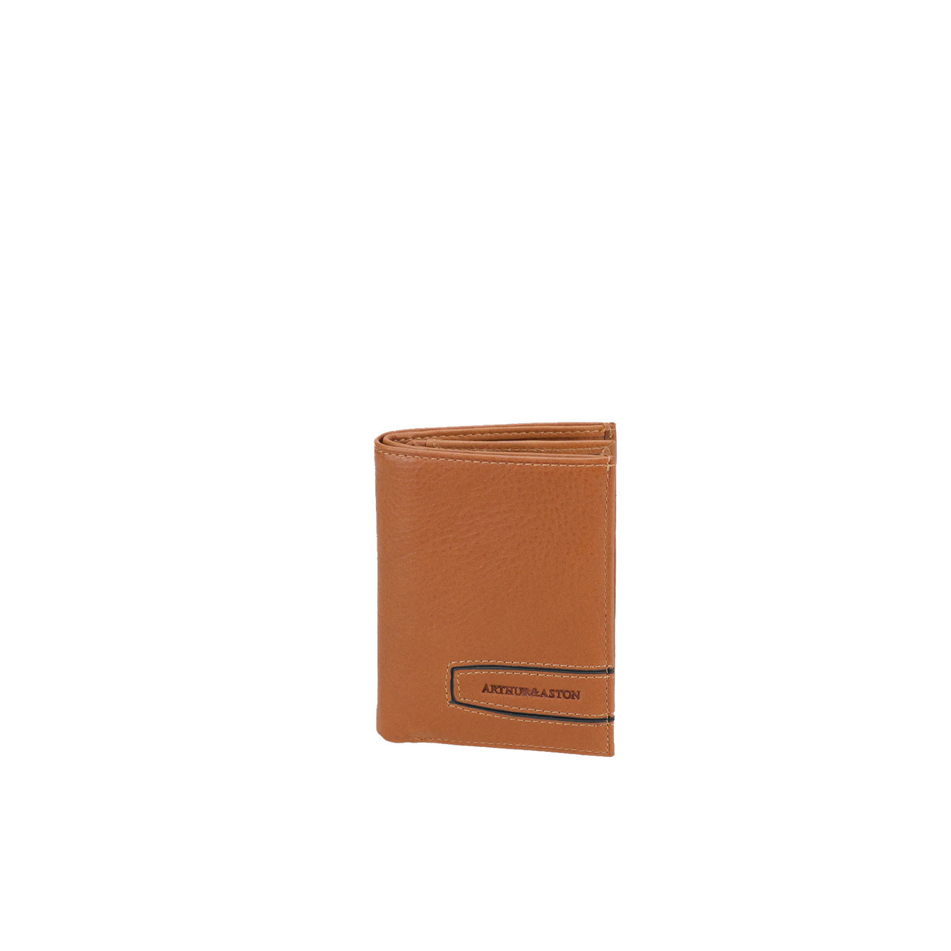 Arthur & Aston Léon RFID Vertical Leather Wallet in Cognac