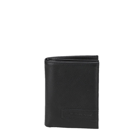 Arthur & Aston Léon RFID Vertical Leather Wallet in Black