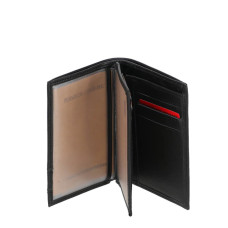 Arthur & Aston Léon RFID Vertical Leather Wallet in Black