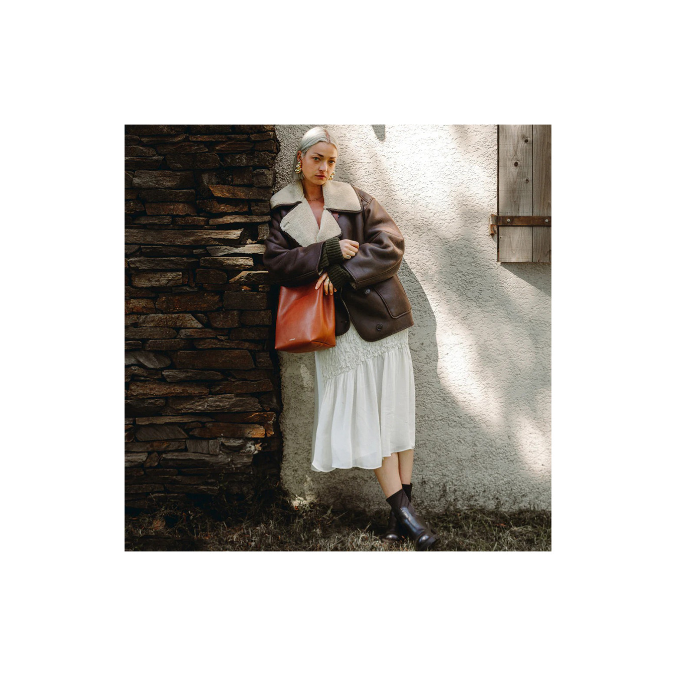 Ateliers Fourès Alceste Bucket Bag with Shoulder Strap H610 Fawn