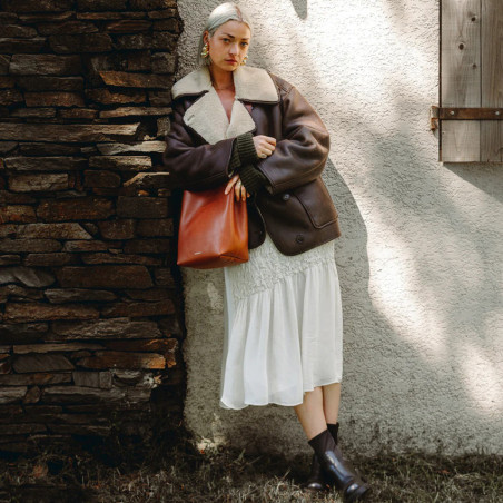 Ateliers Fourès Alceste Bucket Bag with Shoulder Strap H610 Fawn