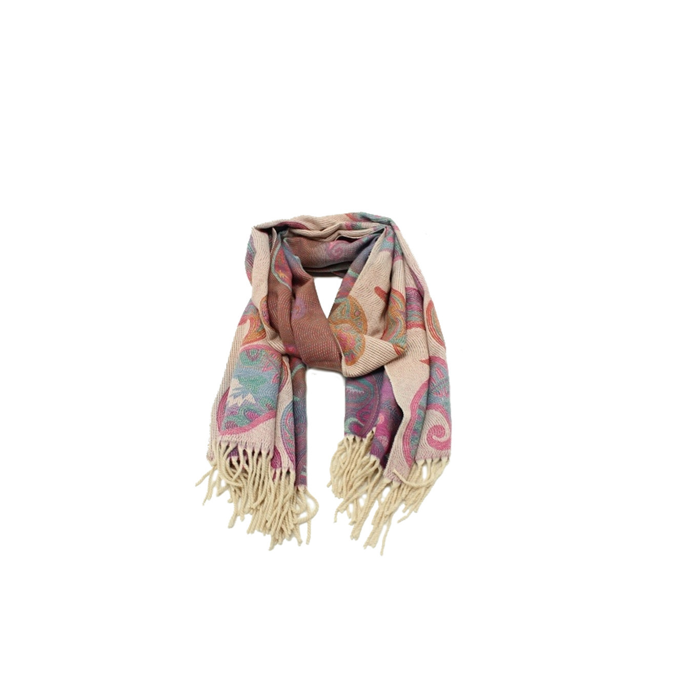 Atoll Palm Retro Scarf with Colorful Lilac Patterns