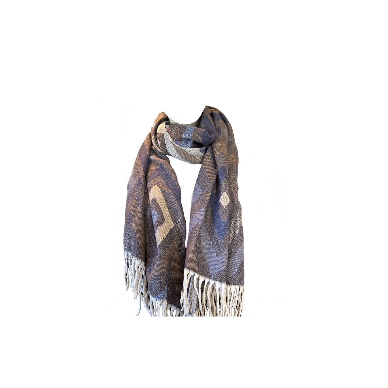Atoll Palm Diamond Ball Scarf Dark Blue