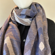 Atoll Palm Diamond Ball Scarf Dark Blue