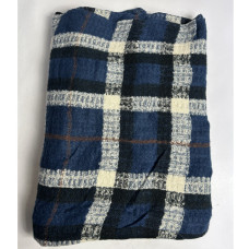 Atoll Palm Charm Plaid Scarf Dark Blue