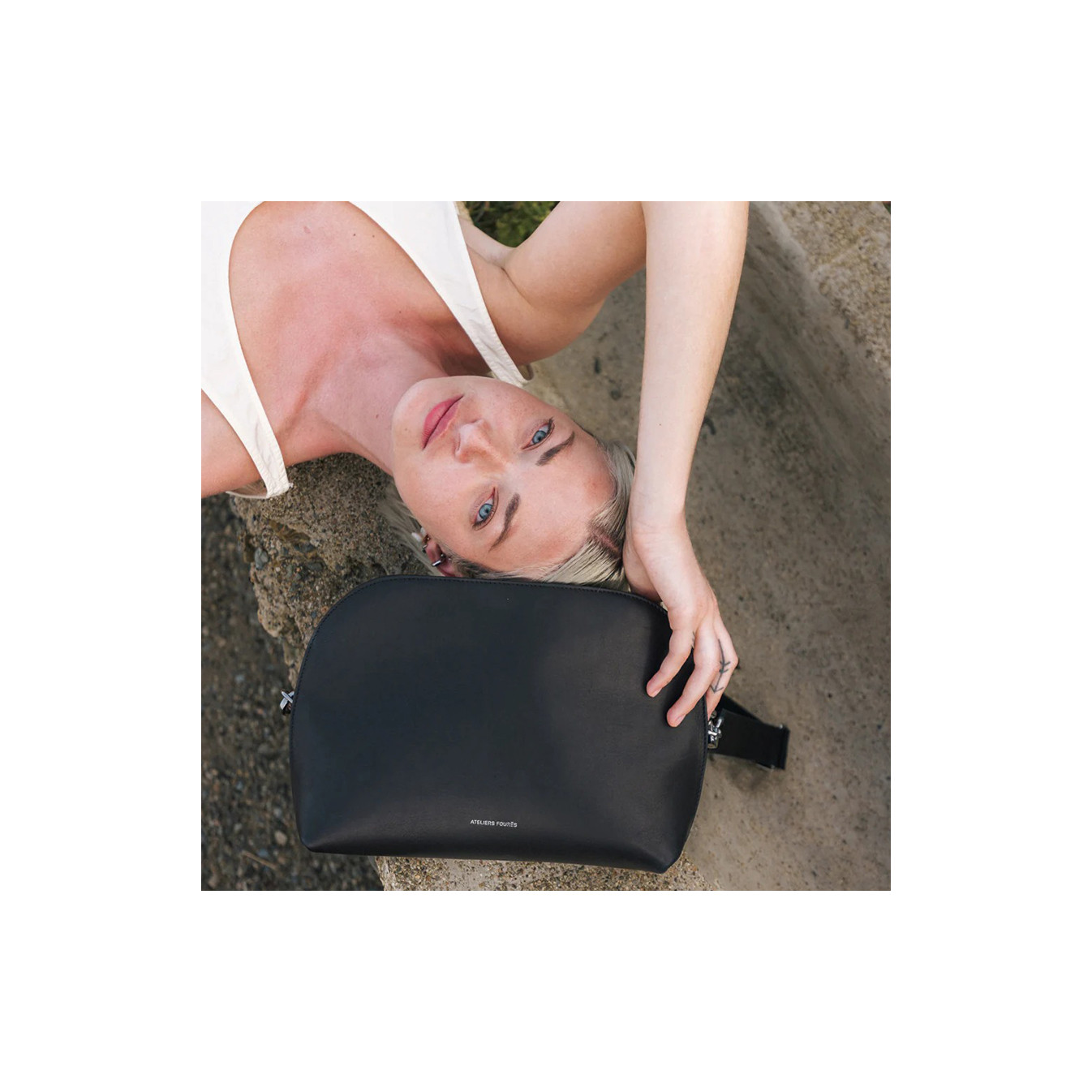 Ateliers Fourès Odyssée Large Format Crossbody Bag H749 Black