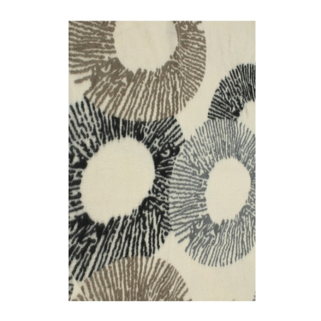 Atoll Palm Dance of Lines Scarf with Round Patterns Ecru