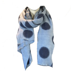 Atoll Palm Polka Dot Soft Stole Large Polka Dark Blue