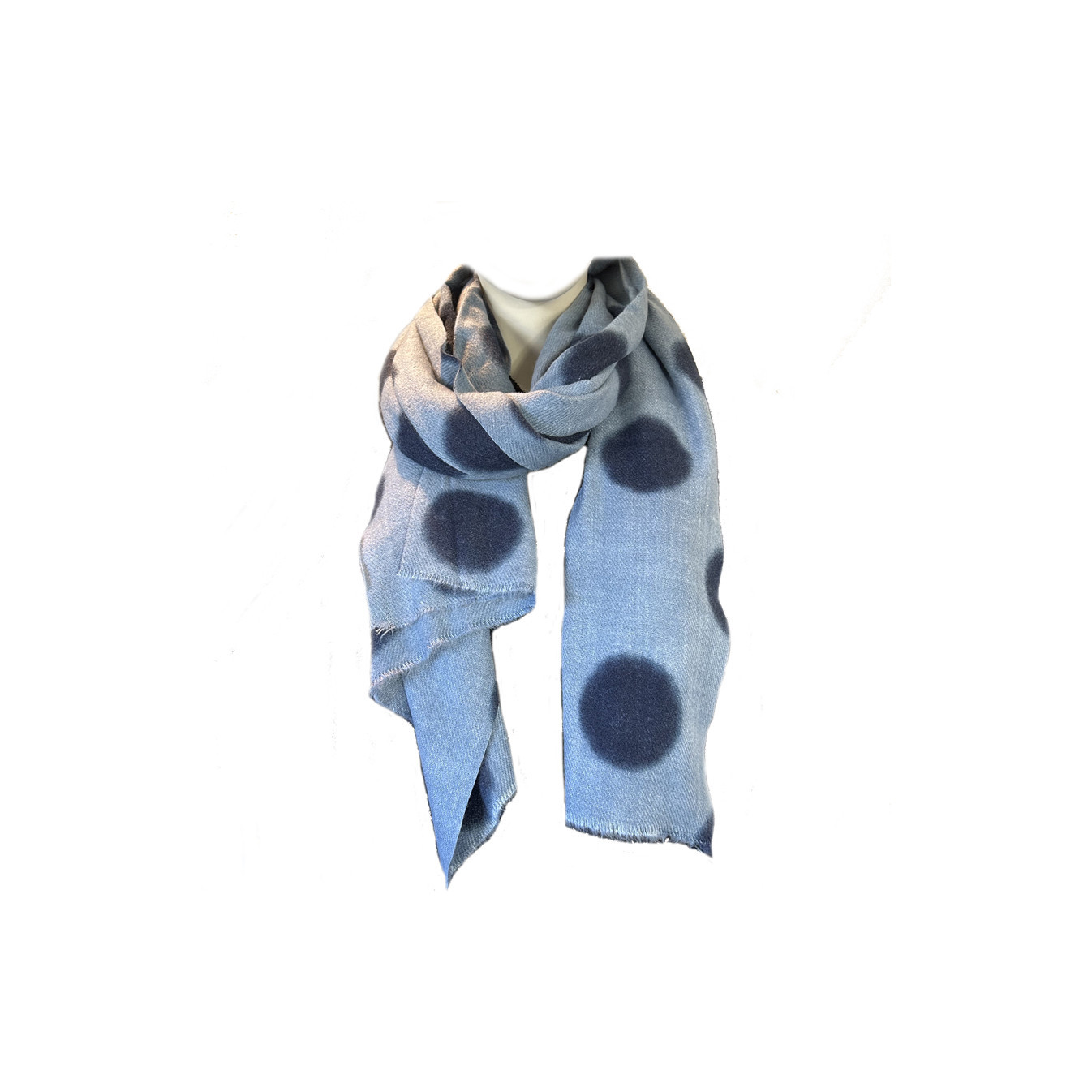 Atoll Palm Polka Dot Soft Stole Large Polka Dark Blue