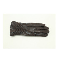Atoll Palm Shine Python Printed Gloves Dark Brown