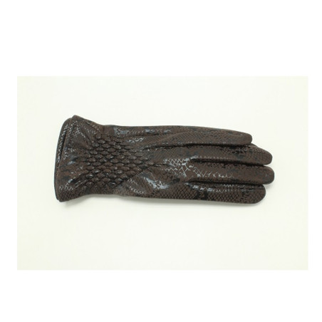 Atoll Palme Eclat Python Gants Imprimé Python Marron Foncé face