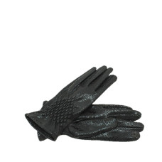 Atoll Palm Shine Python Printed Python Black Gloves