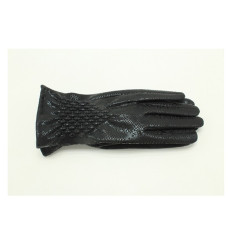 Atoll Palm Shine Python Printed Python Black Gloves