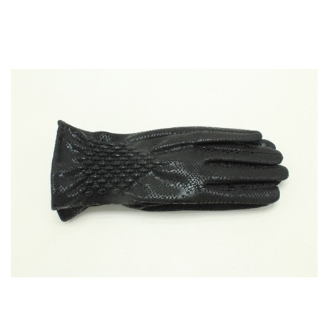 Atoll Palm Shine Python Printed Python Black Gloves