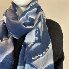 Atoll Palm Sand & Silk Thick Scarf Dark Blue