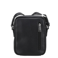 Arthur et Aston Ange Shoulder Bag in Leather M 2 Compartments Black