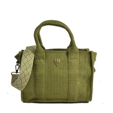 Le Voyage en Panier Duvida Mini Handbag Velvet Khaki