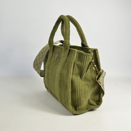 Le Voyage en Panier Duvida Mini Handbag Velvet Khaki