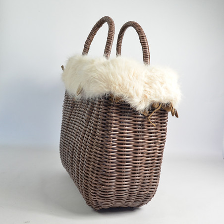 Le Voyage en Panier Moscopelli Medium Cabas Beige cote