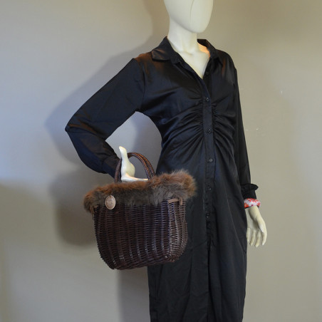 Le Voyage en Panier Moscopelli Small Cabas Marron porté main