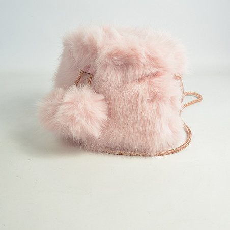 Le Voyage En Panier Panpan Mini Pouch Bag Pink Fur