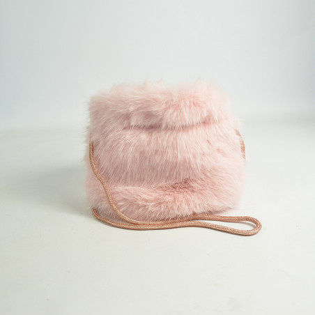 Le Voyage En Panier Panpan Mini Sac Bourse Poils Rose dos