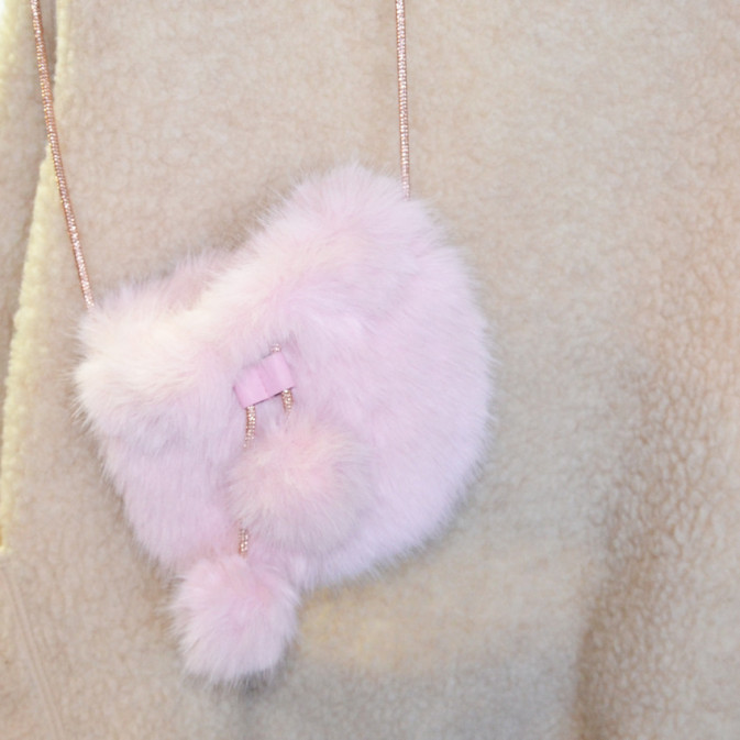 Le Voyage En Panier Panpan Mini Pouch Bag Pink Fur