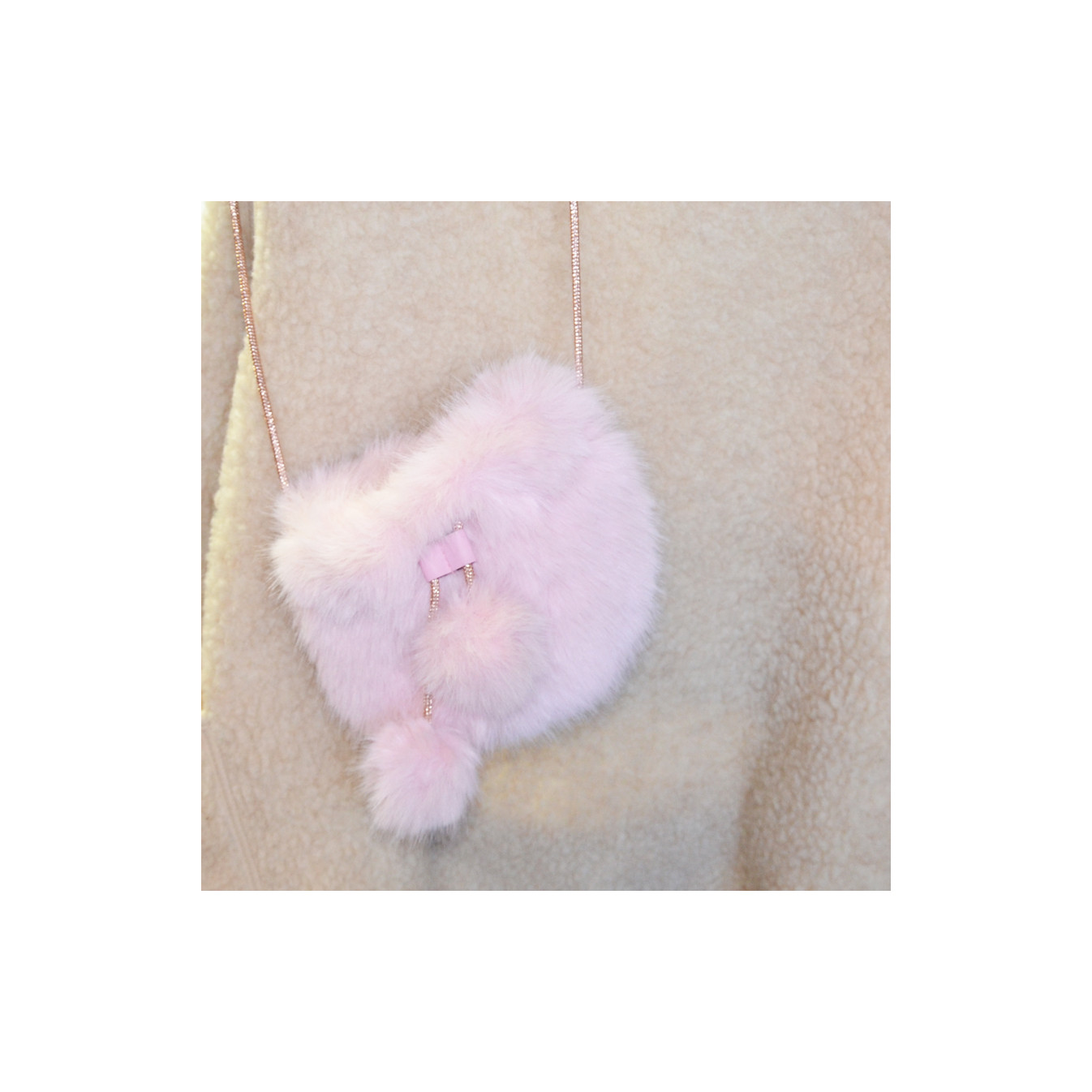 Le Voyage En Panier Panpan Mini Pouch Bag Pink Fur