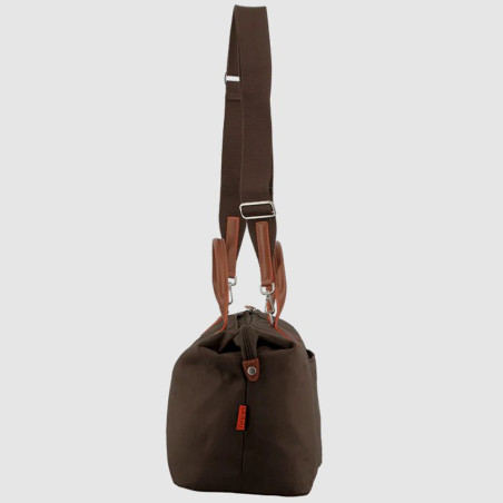 Jump Uppsala Soft Sac Weekend 45cm Chocolat bandoulière épaule profil