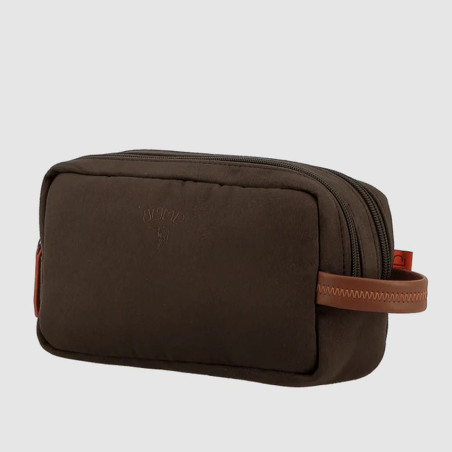 Jump Uppsala Soft Trousse De Toilette 2 Compartiments Chocolat côté