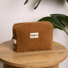 Hindbag Leon Cosmetic Bag Teddy Faux Fur Brown