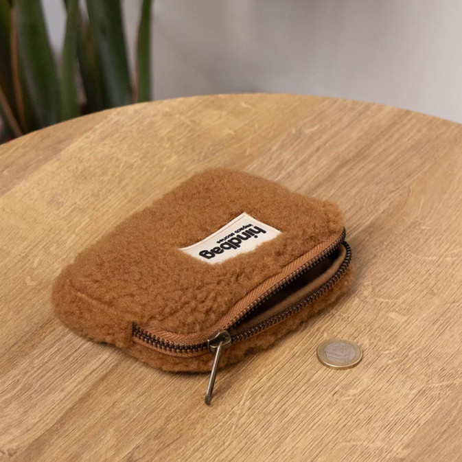 Hindbag Lili Small Brown Teddy Faux Fur Coin Purse