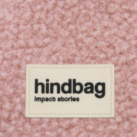 Hindbag Lili Petit Porte-Monnaie Fausse Fourrure Teddy Rose Poudré matière