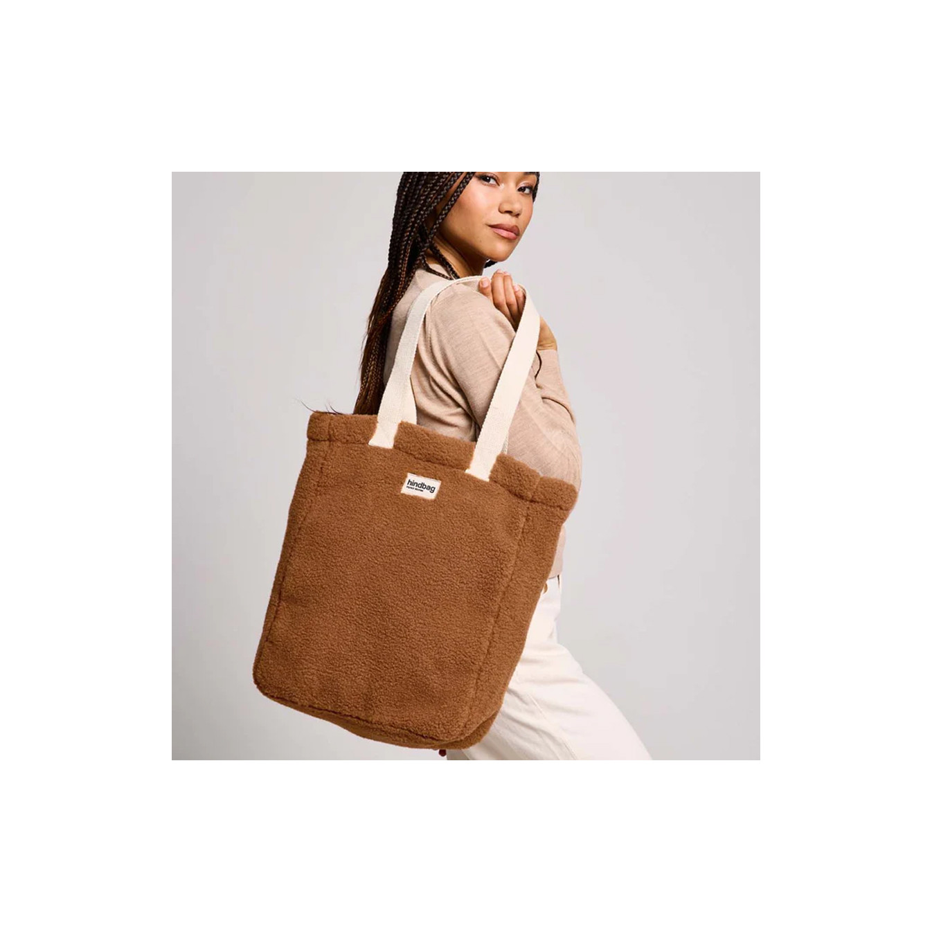Hindbag Paul Tote Bag and Teddy Faux Fur Shopping Bag