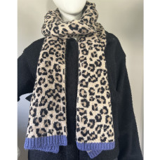 Fonem Touch Leopard Warm Scarf With Leopard Patterns Beige